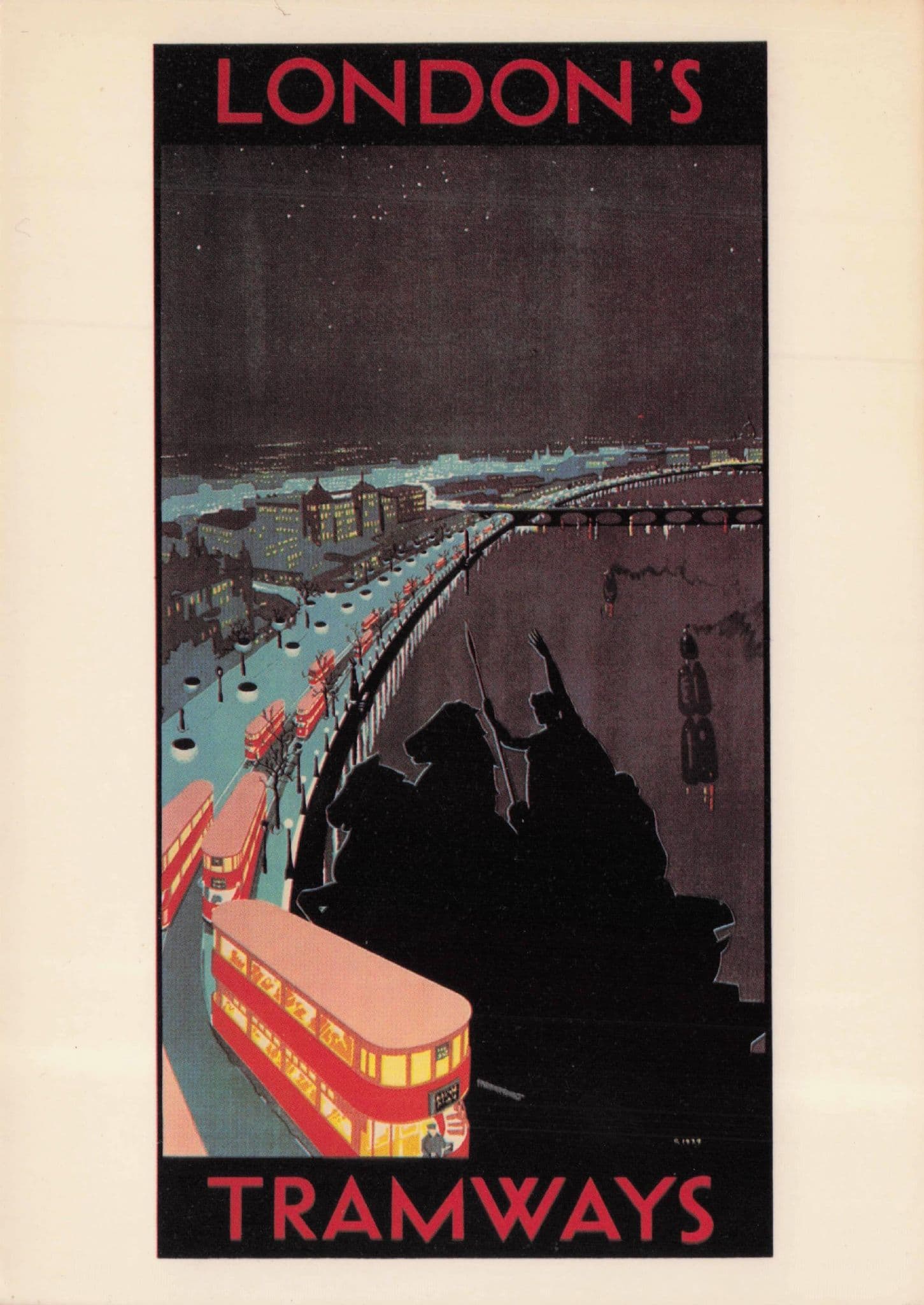 Bus Tramways in 1926 London Transport Poster Postcard