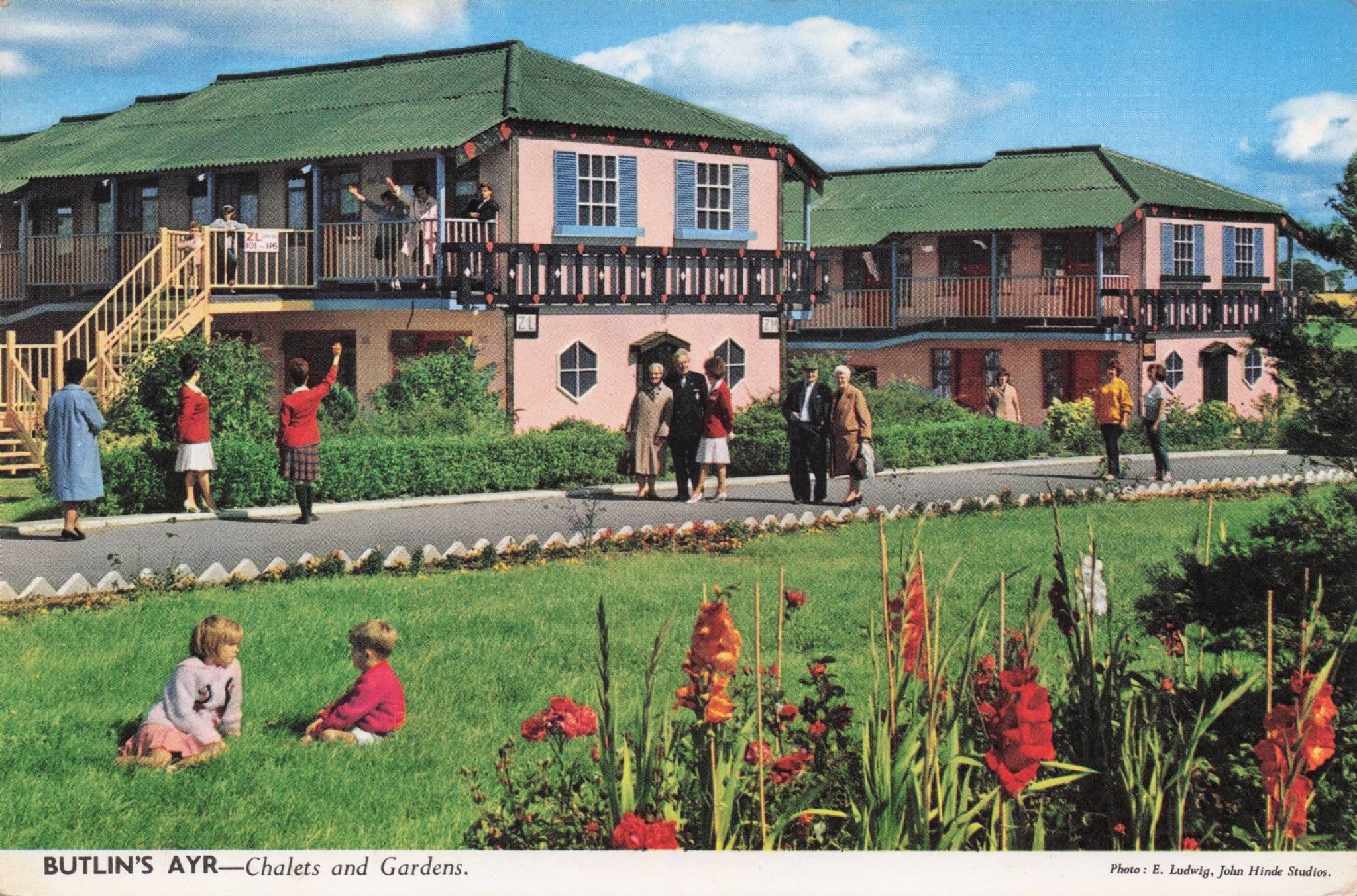 Butlins Ayr Chalets & Gardens Scottish 1960s Holiday Site Postcard