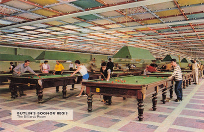 Butlins Bognor Regis Sussex Billiard Room 1960s Postcard