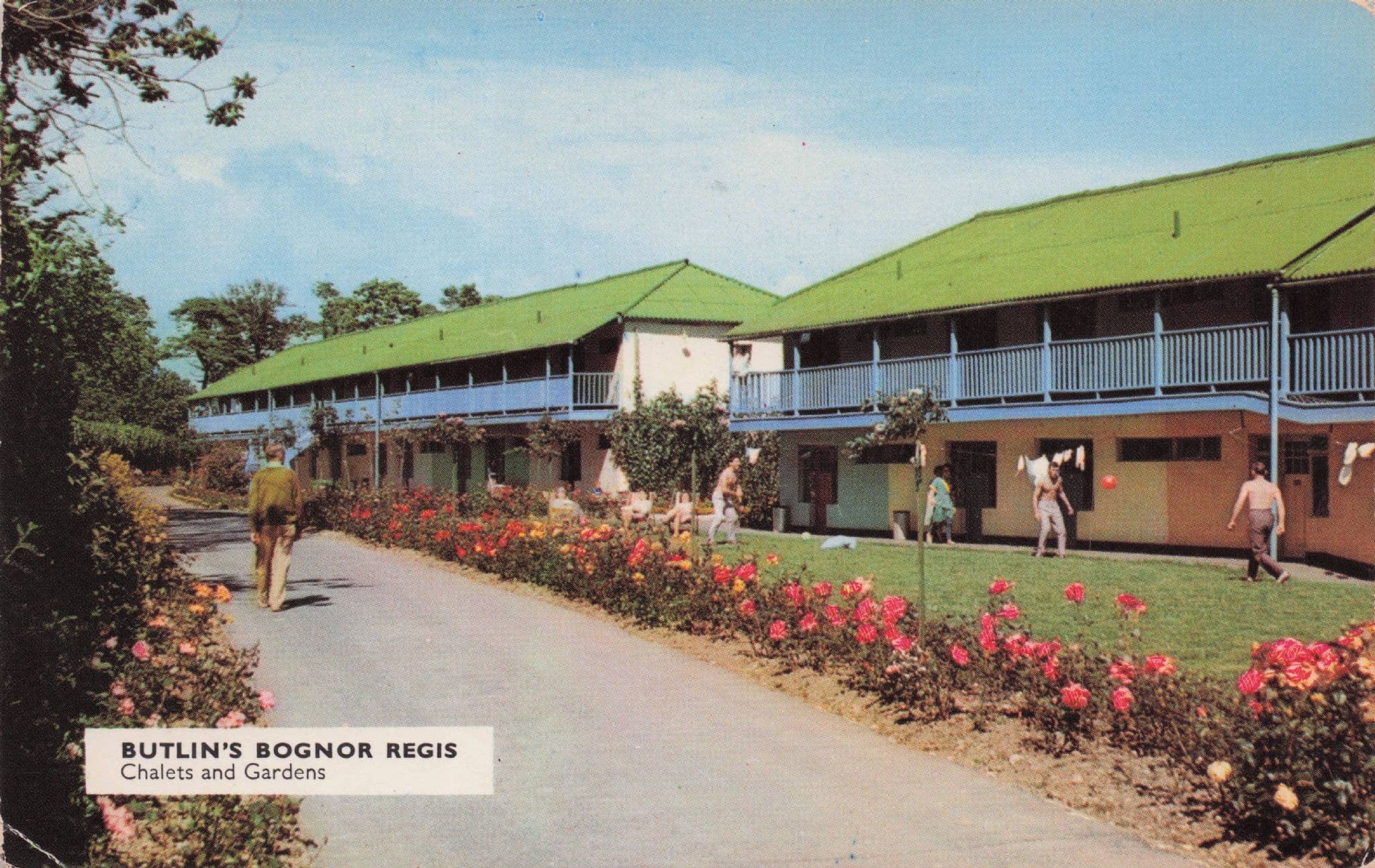 Butlins Holiday Camp Bognor Regis Chalets & Gardens Welsh 1970s Postcard