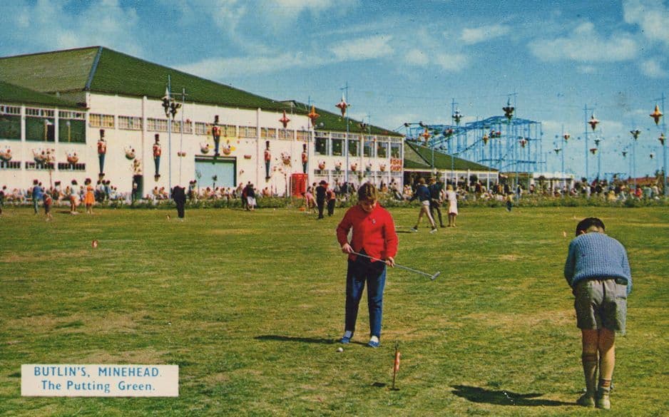 Butlins Minehead Somerset Putting Golf Green 1960s Postcard
