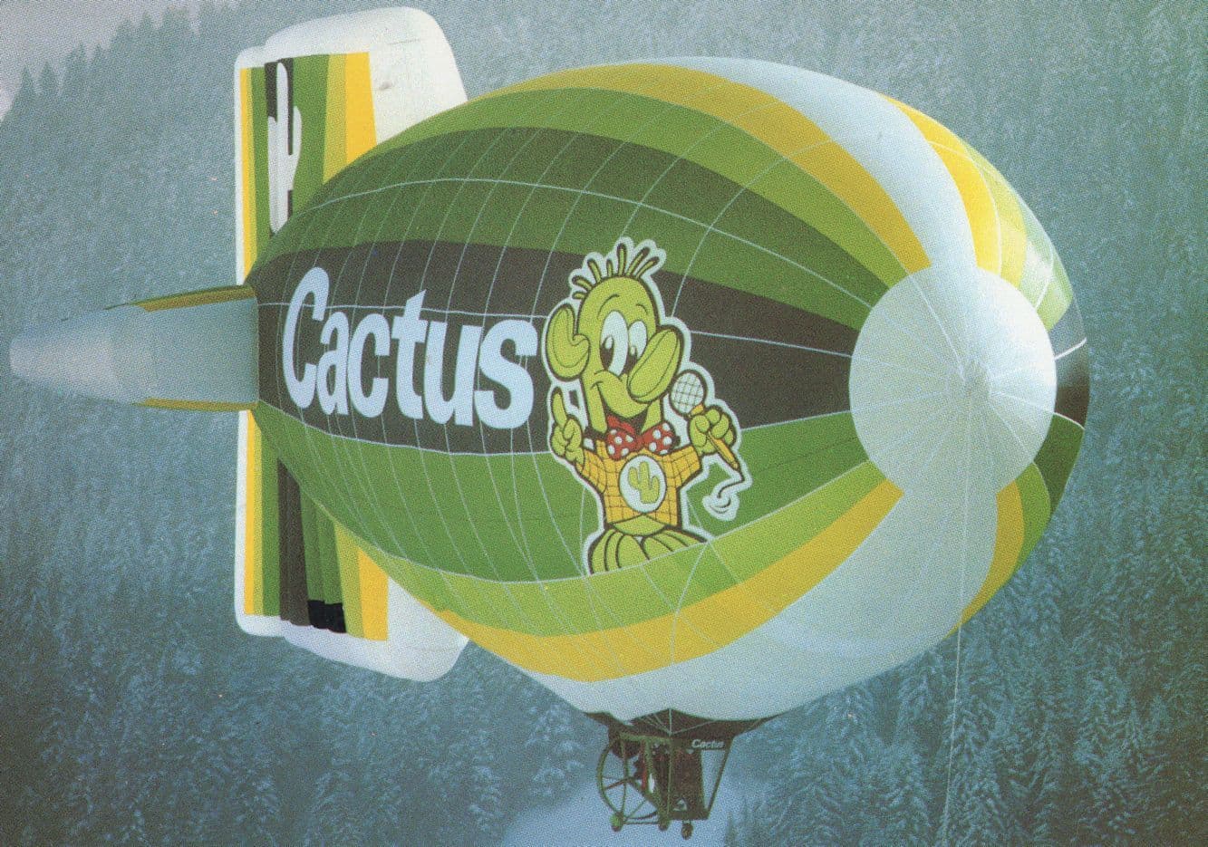 Cactus Luxembourg Supermarket Hot Air Balloon Advertising Postcard