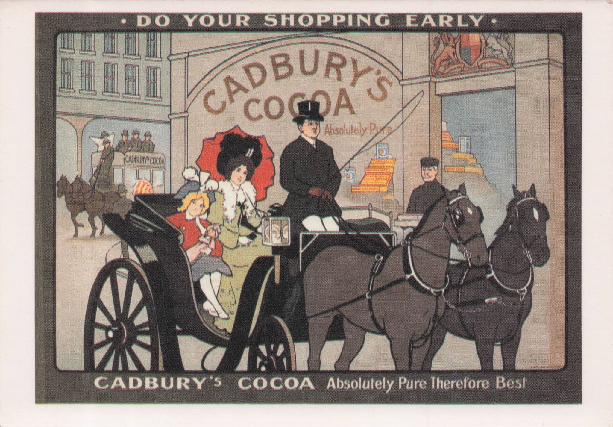 Cadbury's Chocolate Cocoa Bull Street Birmingham Advertising Postcard