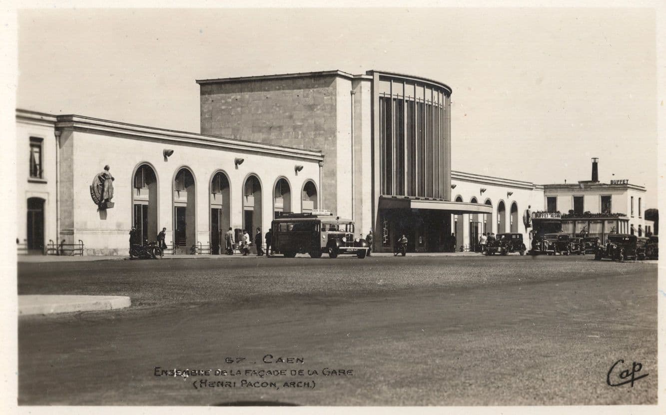 Caen French Railway Station Vintage Real Photo Old Postcard