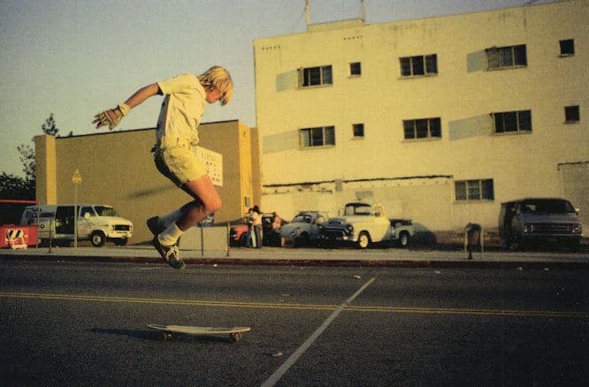 Calafornia Skateboarder Surfer in Circus Traffic Stunt Plain Back Postcard