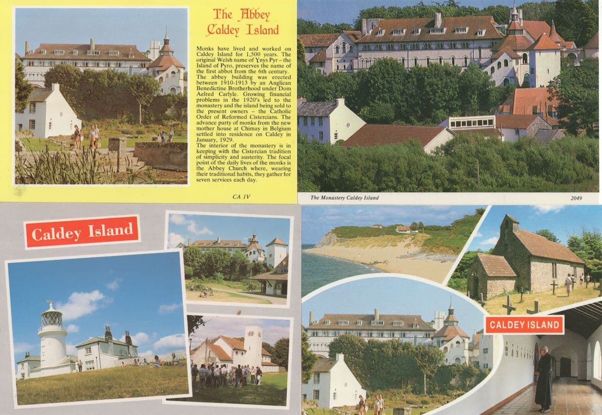 Caldey Island Monastery Abbey 4x 1980s Welsh Postcard s