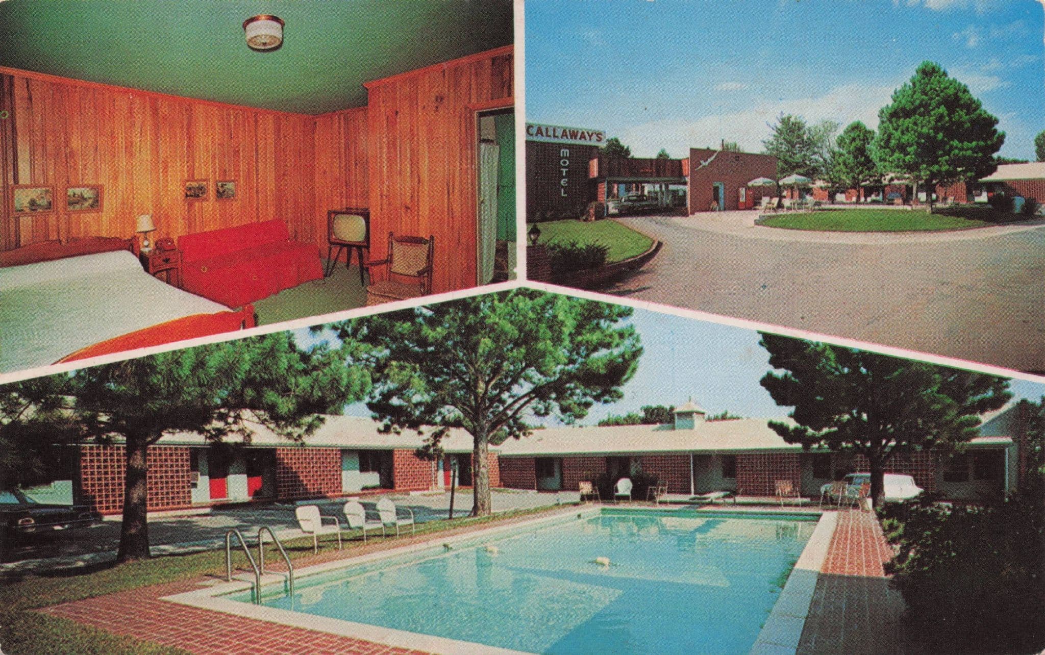 Callaway's Motel Griffin Georgia USA Old Television Postcard