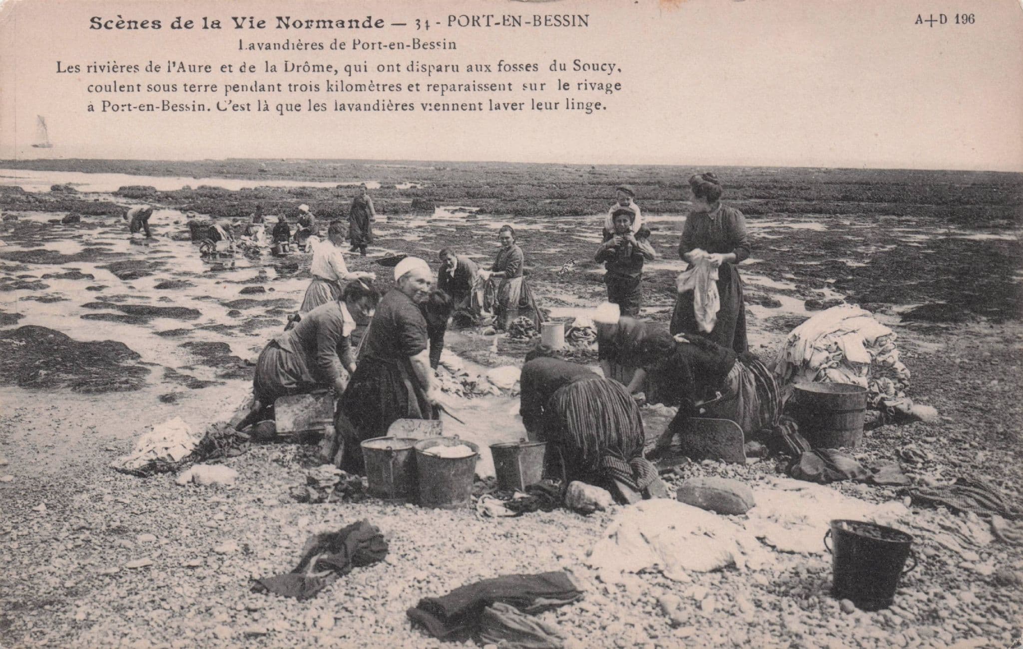 Calvados Port en Bessin Scennes De La Vie Normande French Postcard