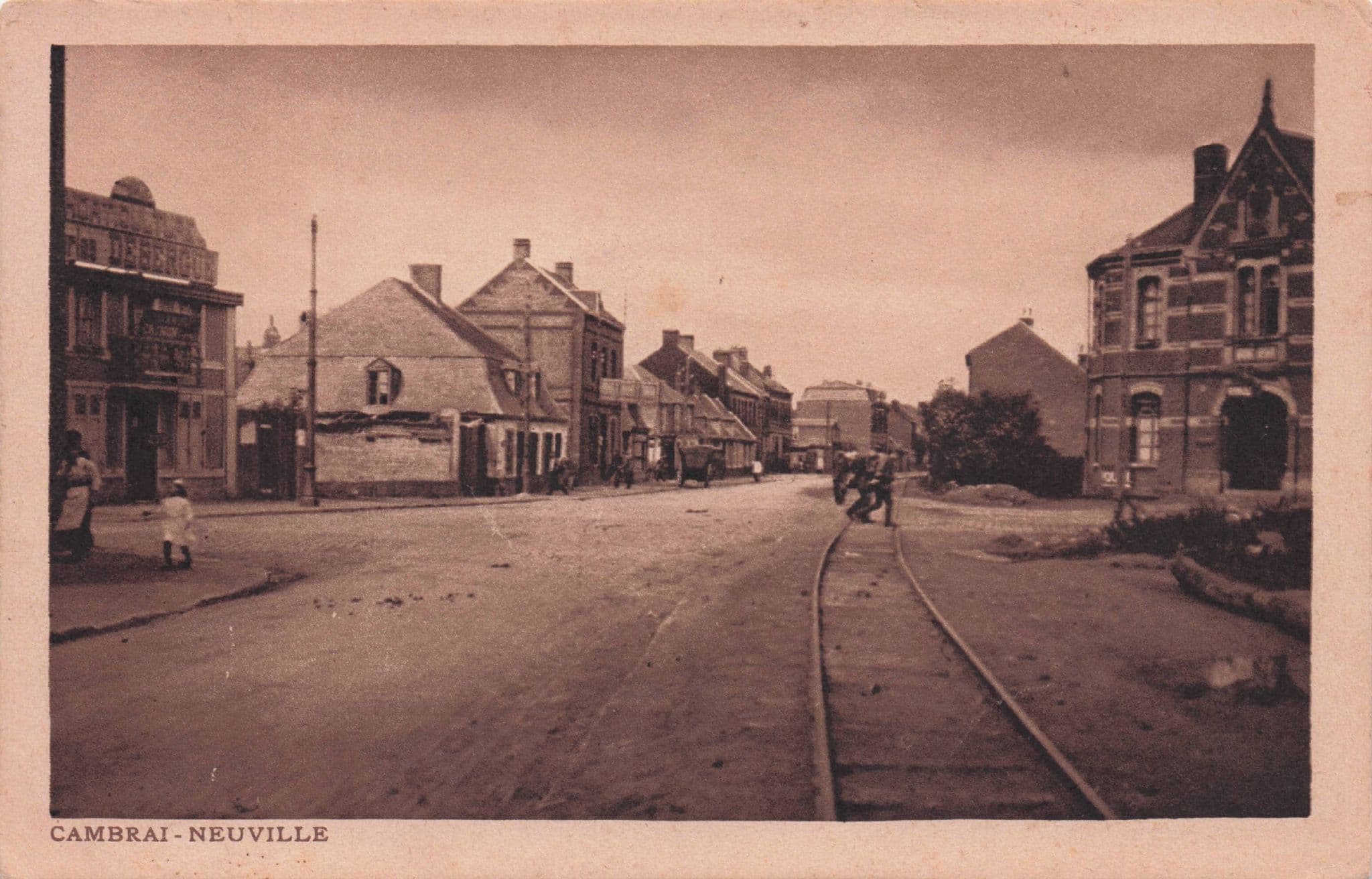 Cambrai Neuville Nord Transport Tram Track France Old Postcard