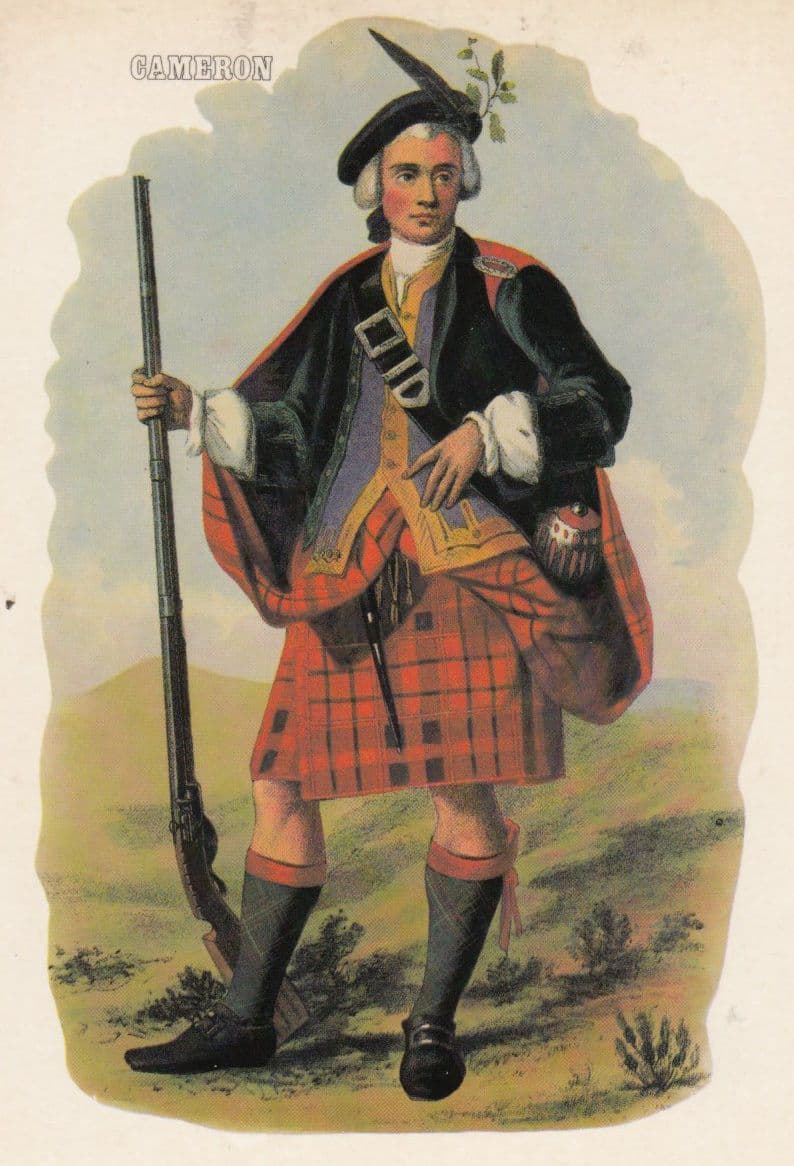 Cameron Scottish Kilt Fashion Scotland Postcard