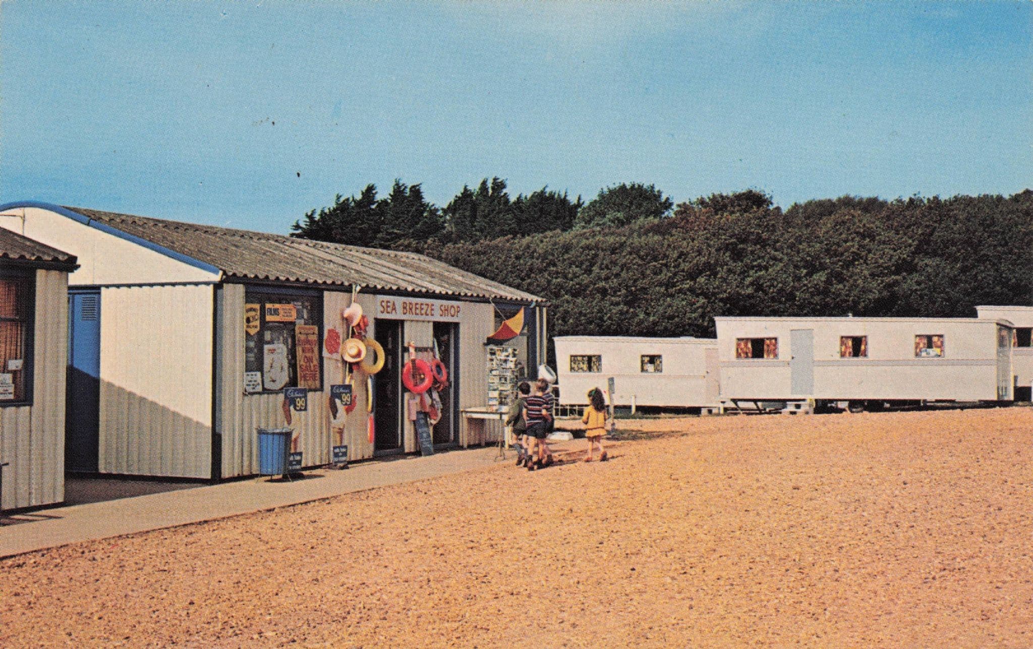 Camp Shop Milford On Sea Caravan Park Hampshire 1970s Postcard