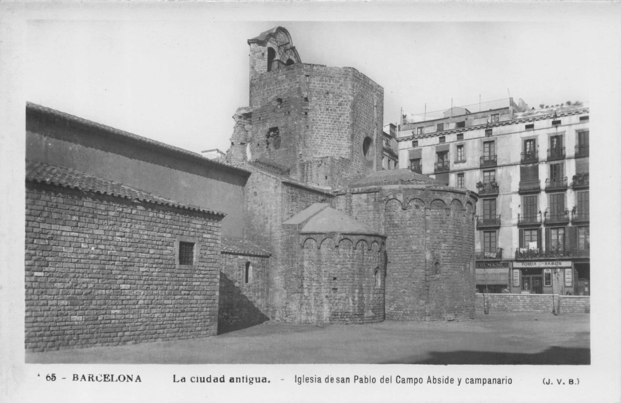 Campanario  Iglesia De San Pablo Del Campo Claustros Spain Old Real Photo Postcard