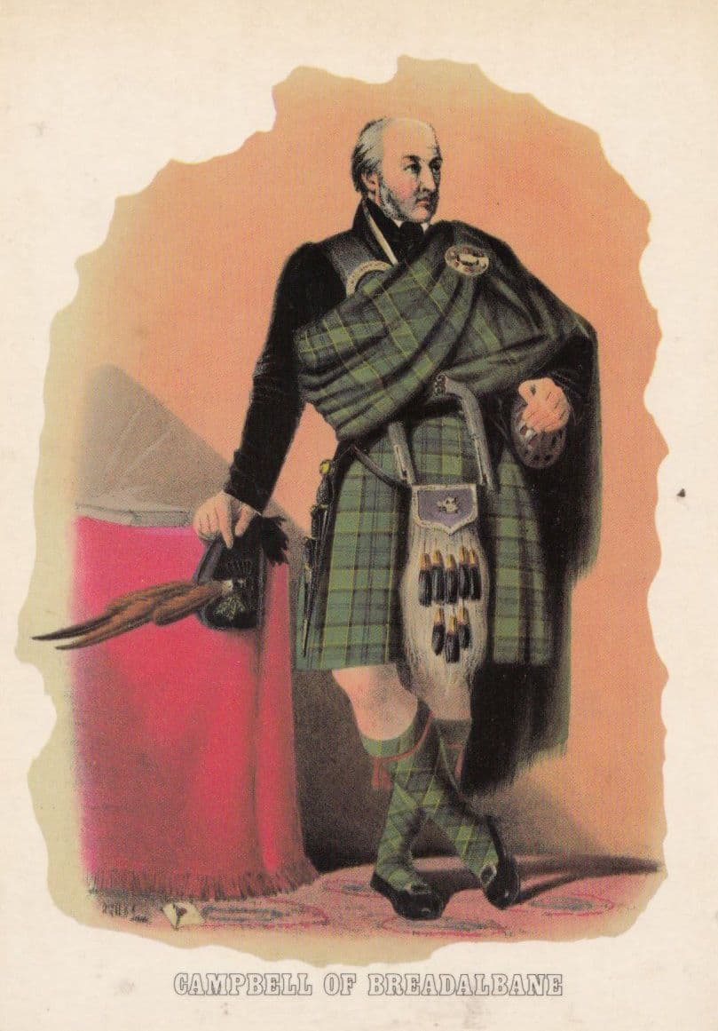 Campbell Of Breadalbane Scottish Kilt Fashion Scotland Postcard