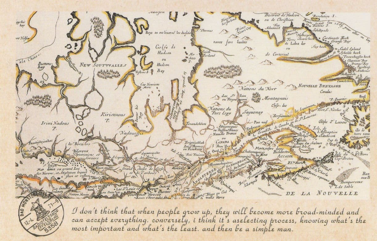 Canada Rare Map Hudson Bay Mountains History Proverb Postcard
