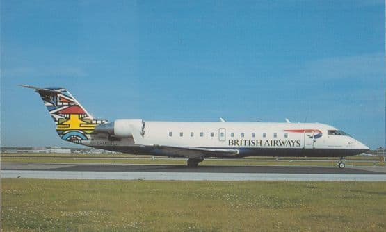 Canadair Regional Jet 200LR G-MSKL of Maersk Air at Amsterdam Airport Postcard