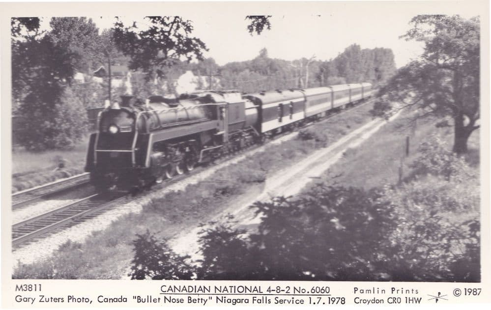 Canadian National 4-8-2 6060 Niagara Falls Bullet Nose Betty Postcard