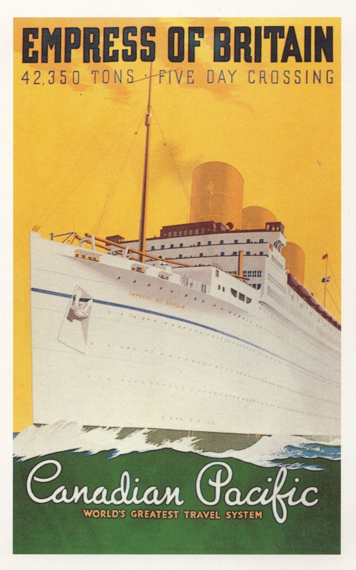 Canadian Pacific Empress Of Britain Ferry Ship Poster Postcard