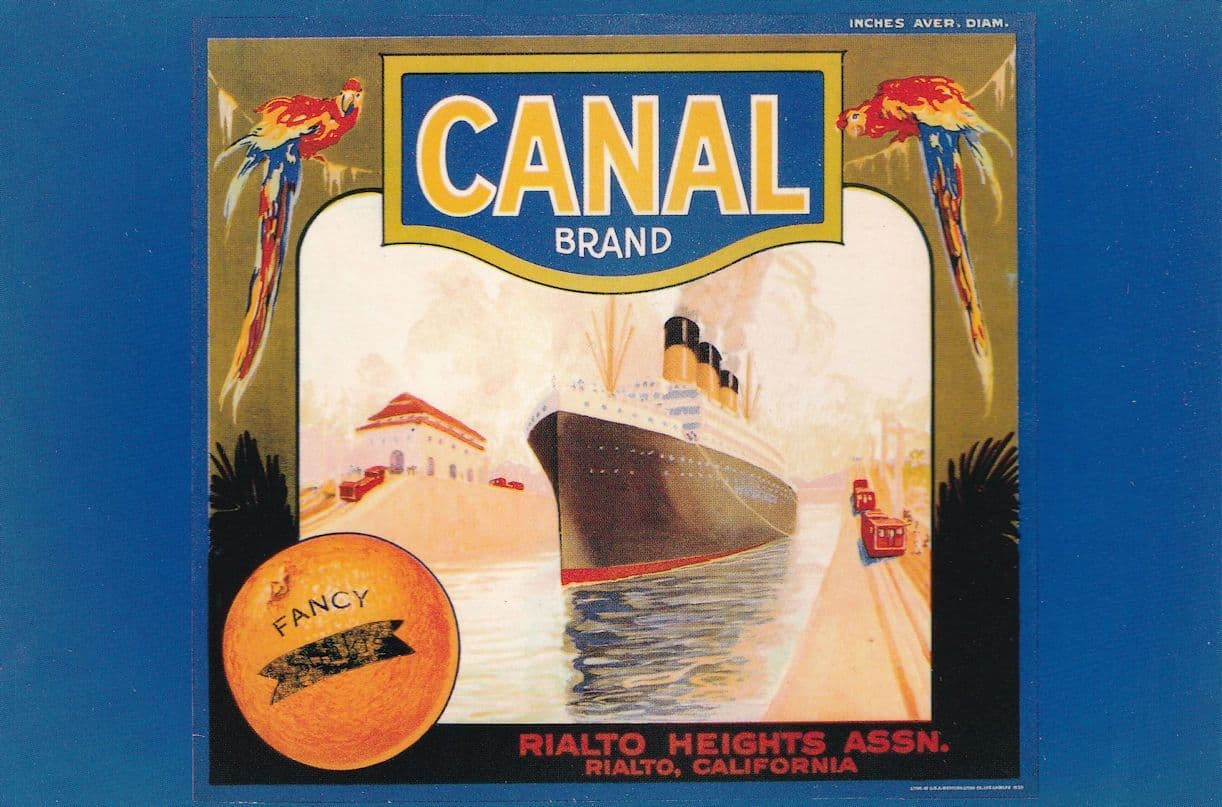 Canal Brand Titanic Ship Oranges California Advertising Postcard