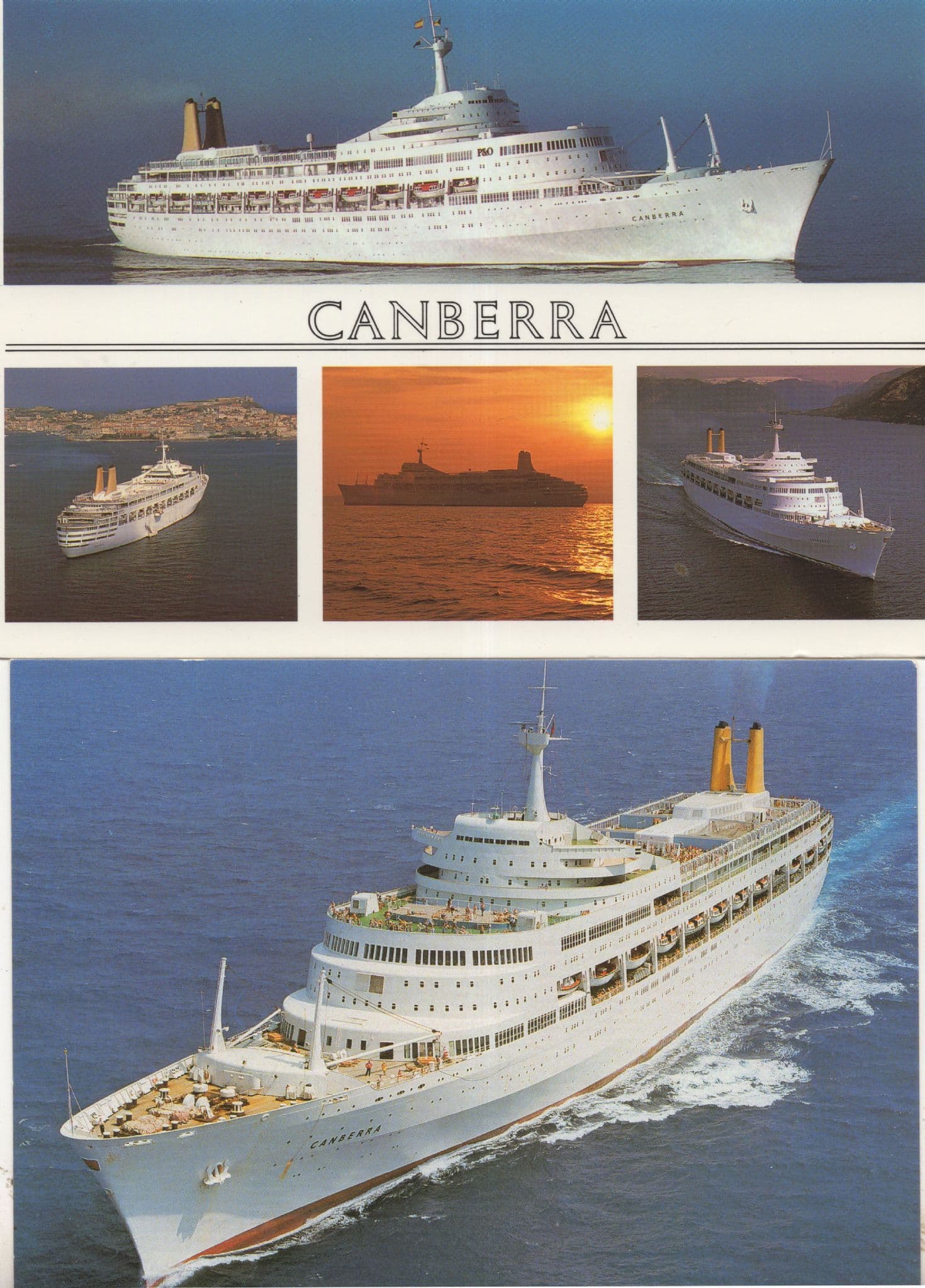 Canberra P&O Cruise Ship On Board At Azores 2x Postcard s