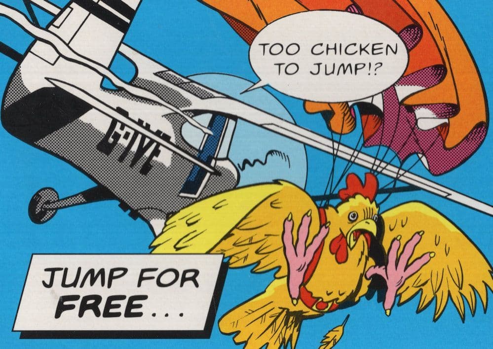 Cancer Research Hen Parachute Bird Jump Advertising Postcard