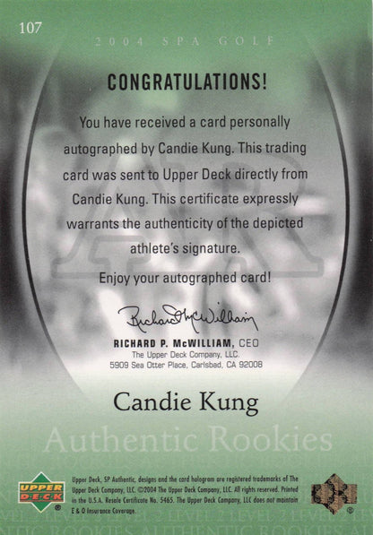 Candie Kung Authentic Rookies 2004 Golf SP Hand Signed Autograph Card
