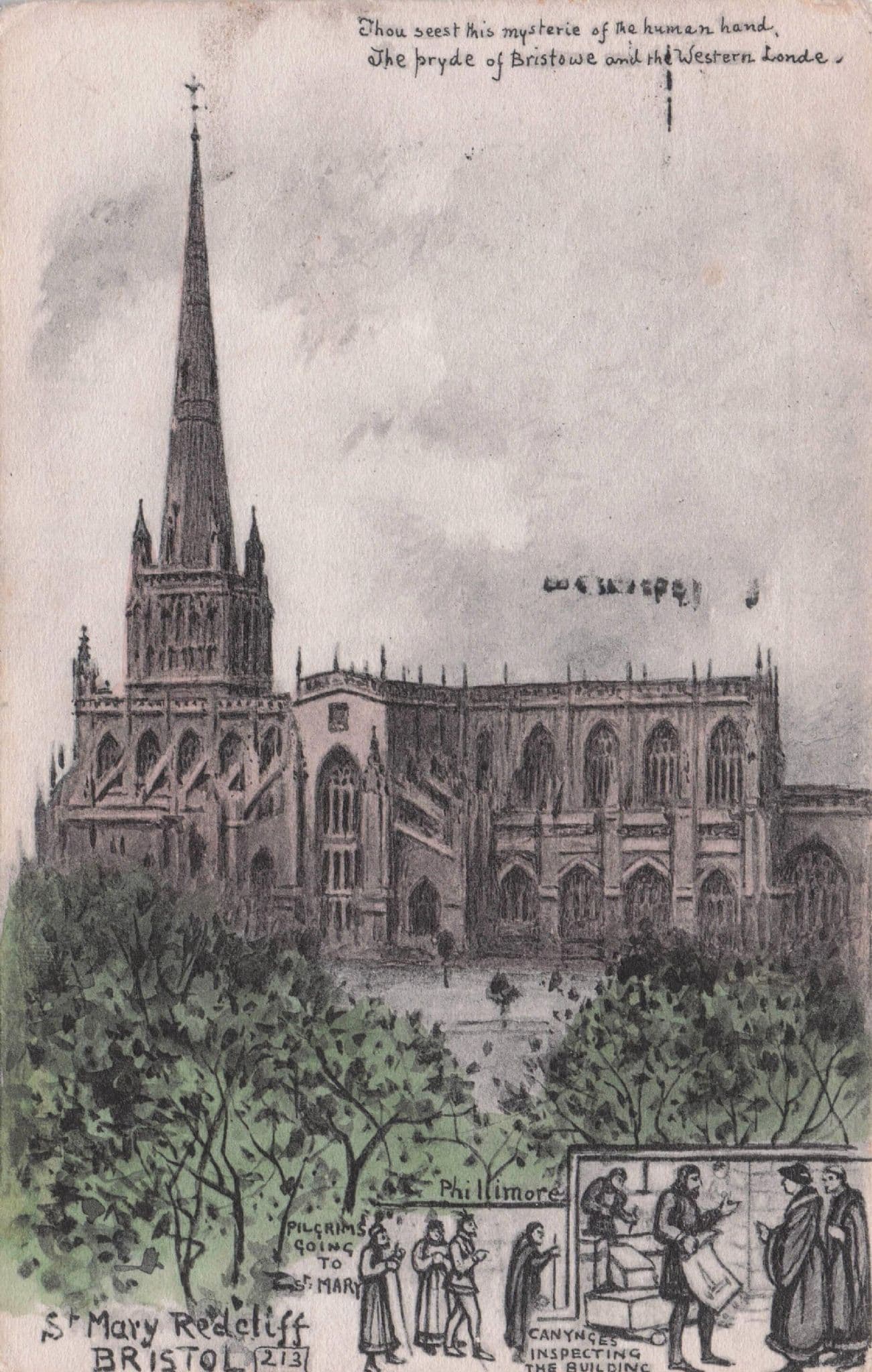 Canynges St Mary Redcliffe Bristol RP Phillimore Old History Postcard