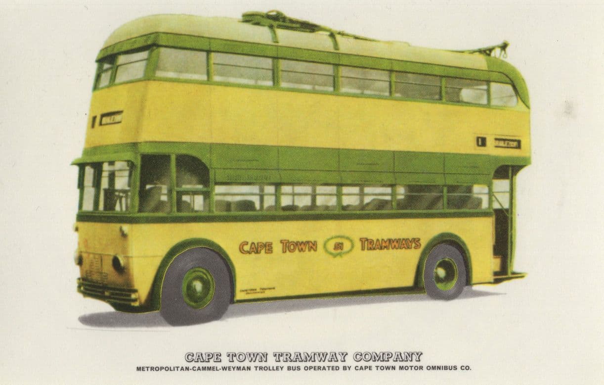 Cape Town Tramway Company Metropolitan Cammel Weyman Trolley Bus Postcard