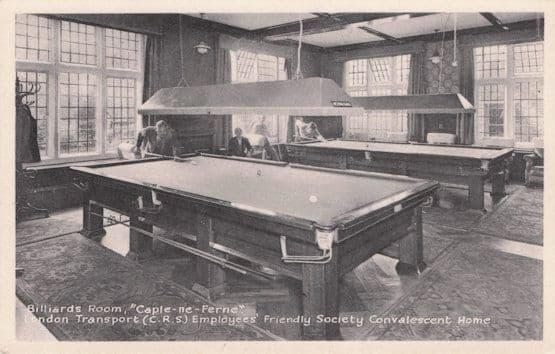 Caple Ne Ferne Billiards Room Sussex Convalescent Home Postcard
