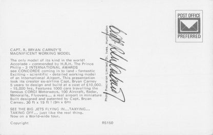 Captain Bryan Carney International Model Airport Hand Signed Postcard