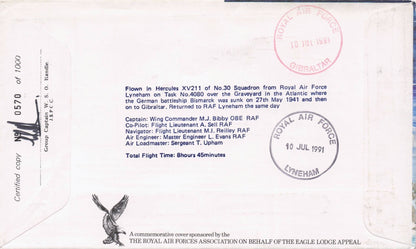 Captain ES Carver FA Swanton Sinking Of The Bismarck WW2 Hand Signed FDC