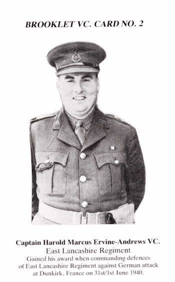 Captain Harold Andrews Lancashire Regiment Dunkirk WW2 Victoria Cross Postcard