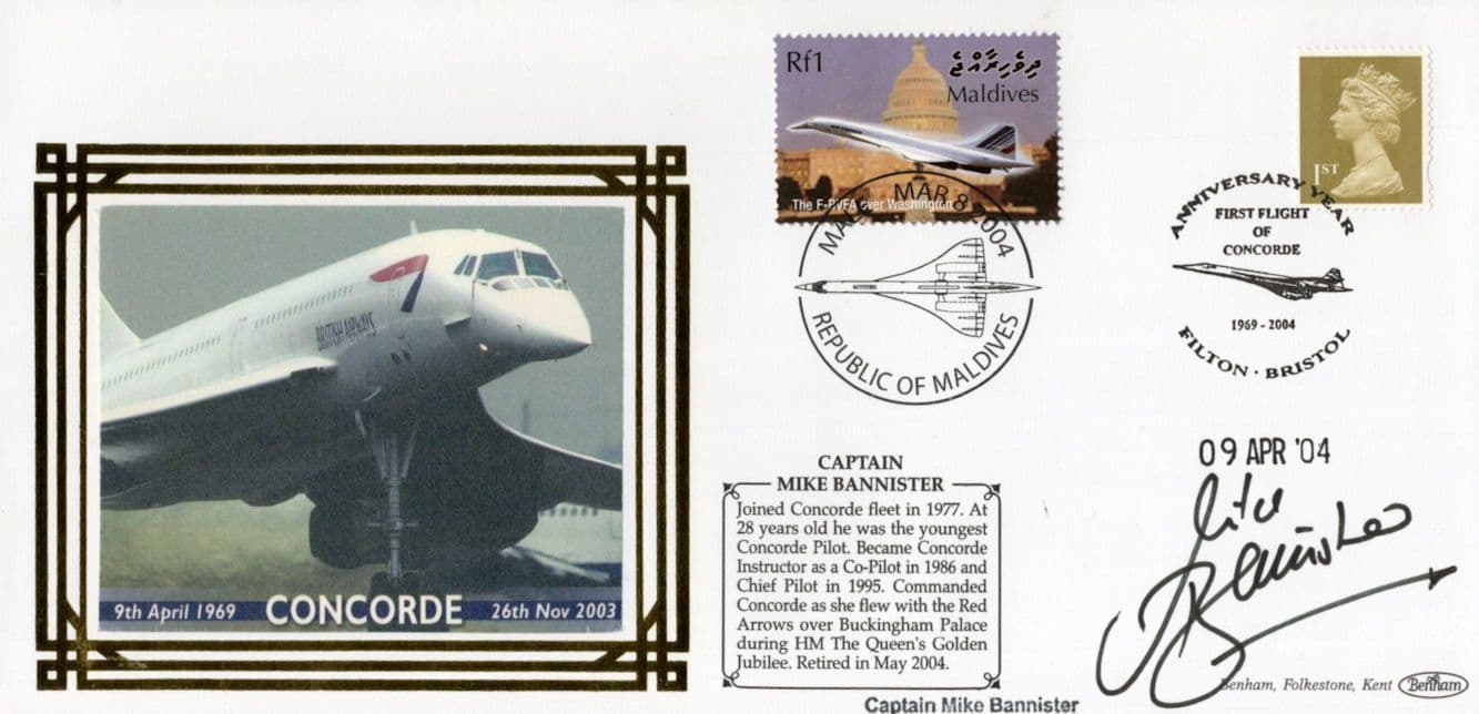 Captain Mike Bannister Concorde 1969 to 2003 Hand Signed FDC