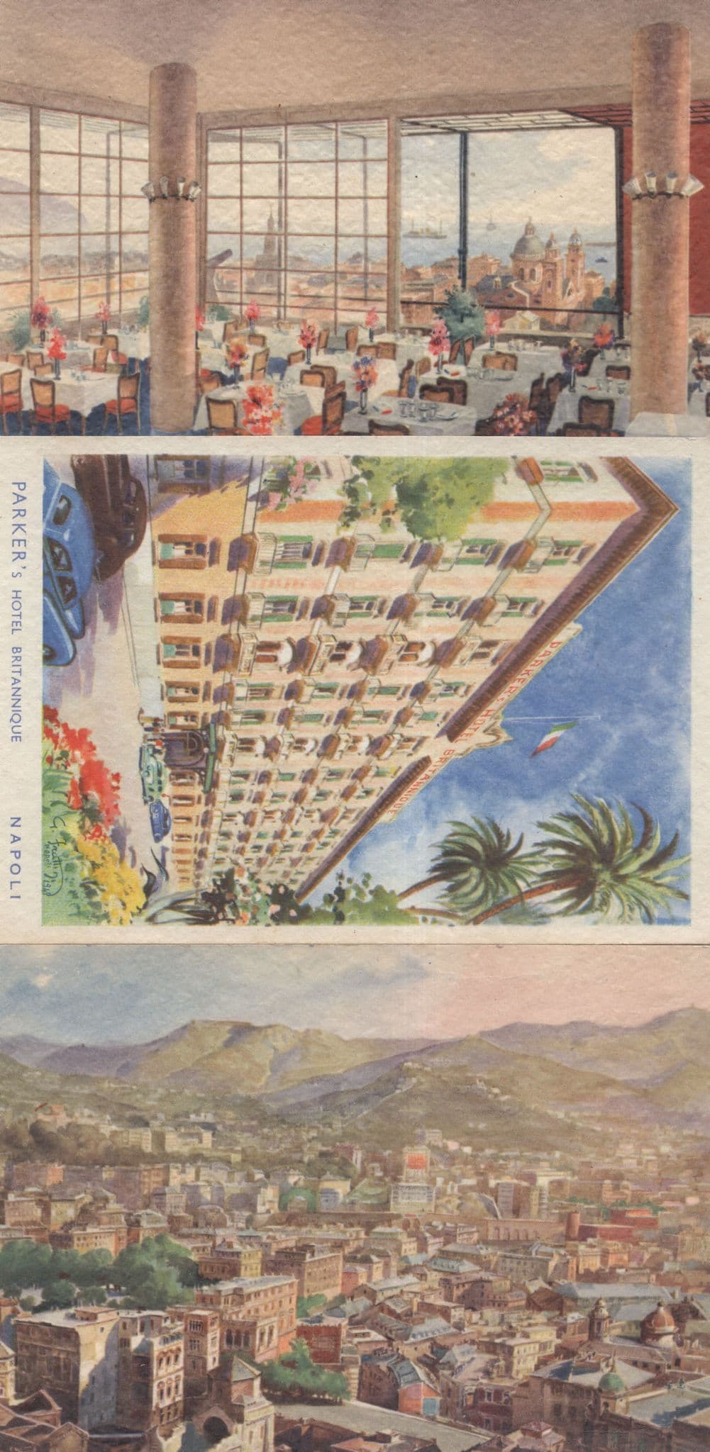 Capurro Ristorante Tea  Room Genova Italy 3x Advertising Postcard s