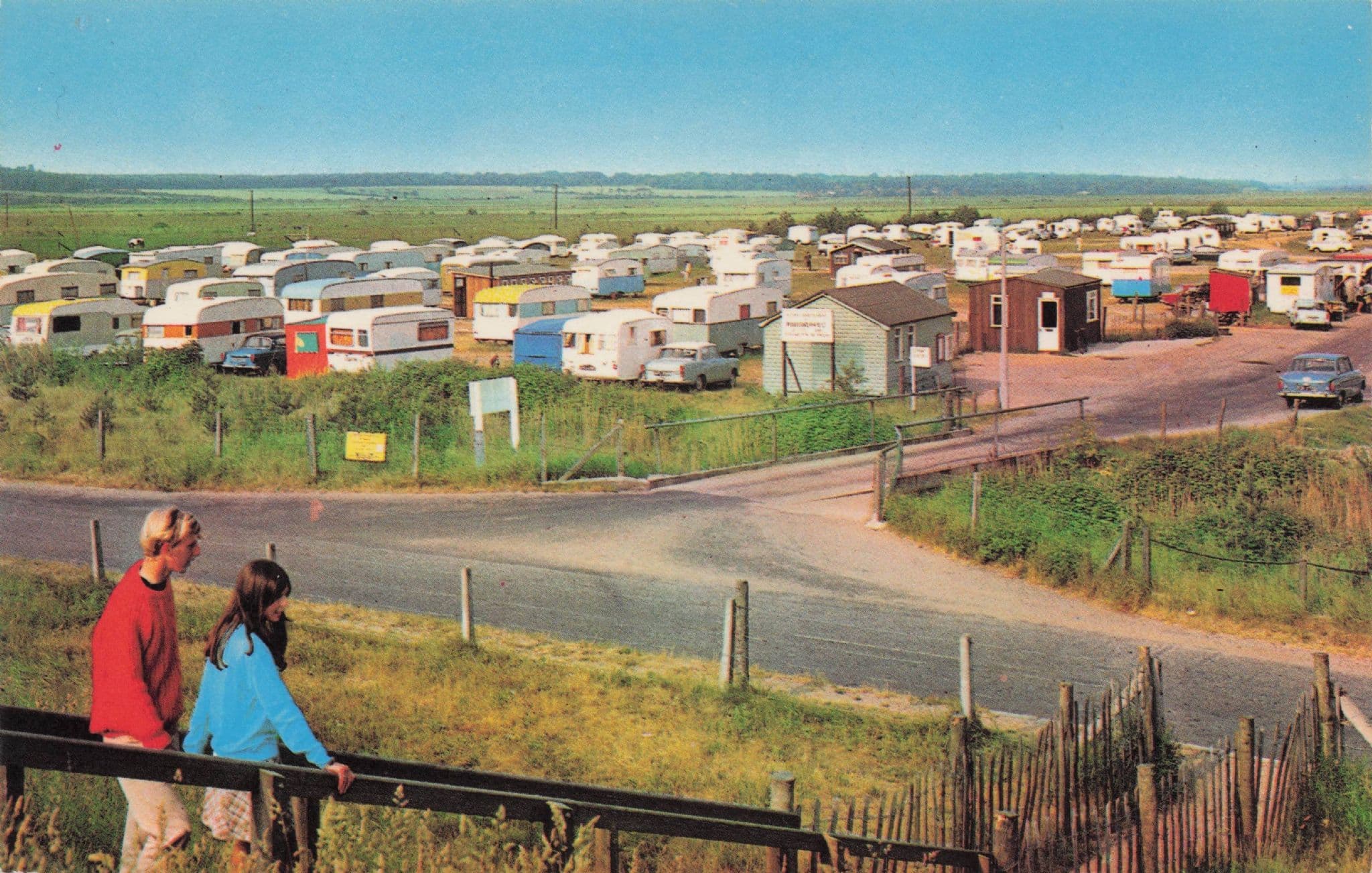 Caravan Site Wells Next To The Sea Norfolk 1970s Rare Postcard