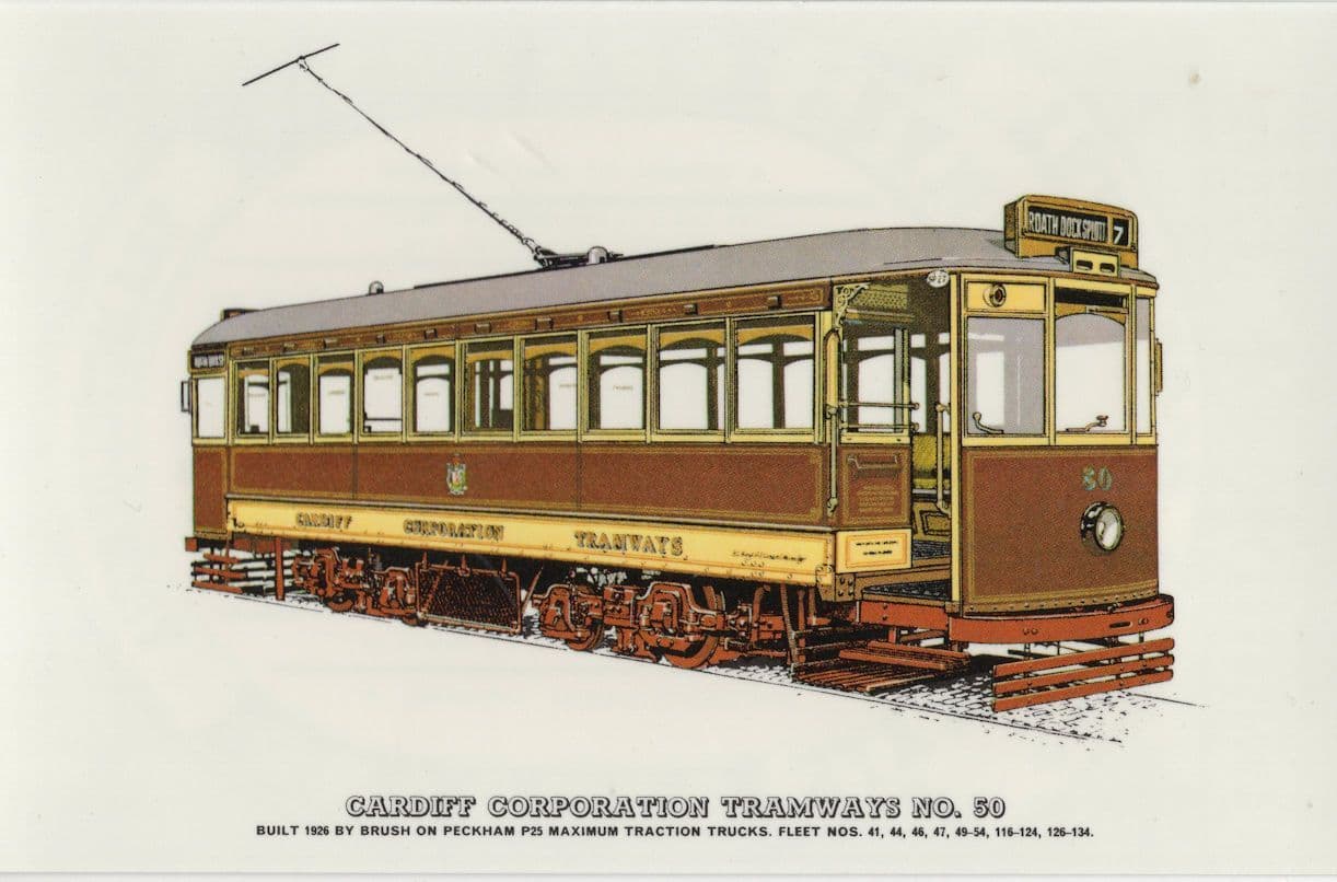 Cardiff Corporation Tramways Bus No 7 Peckham P25 Tram Postcard
