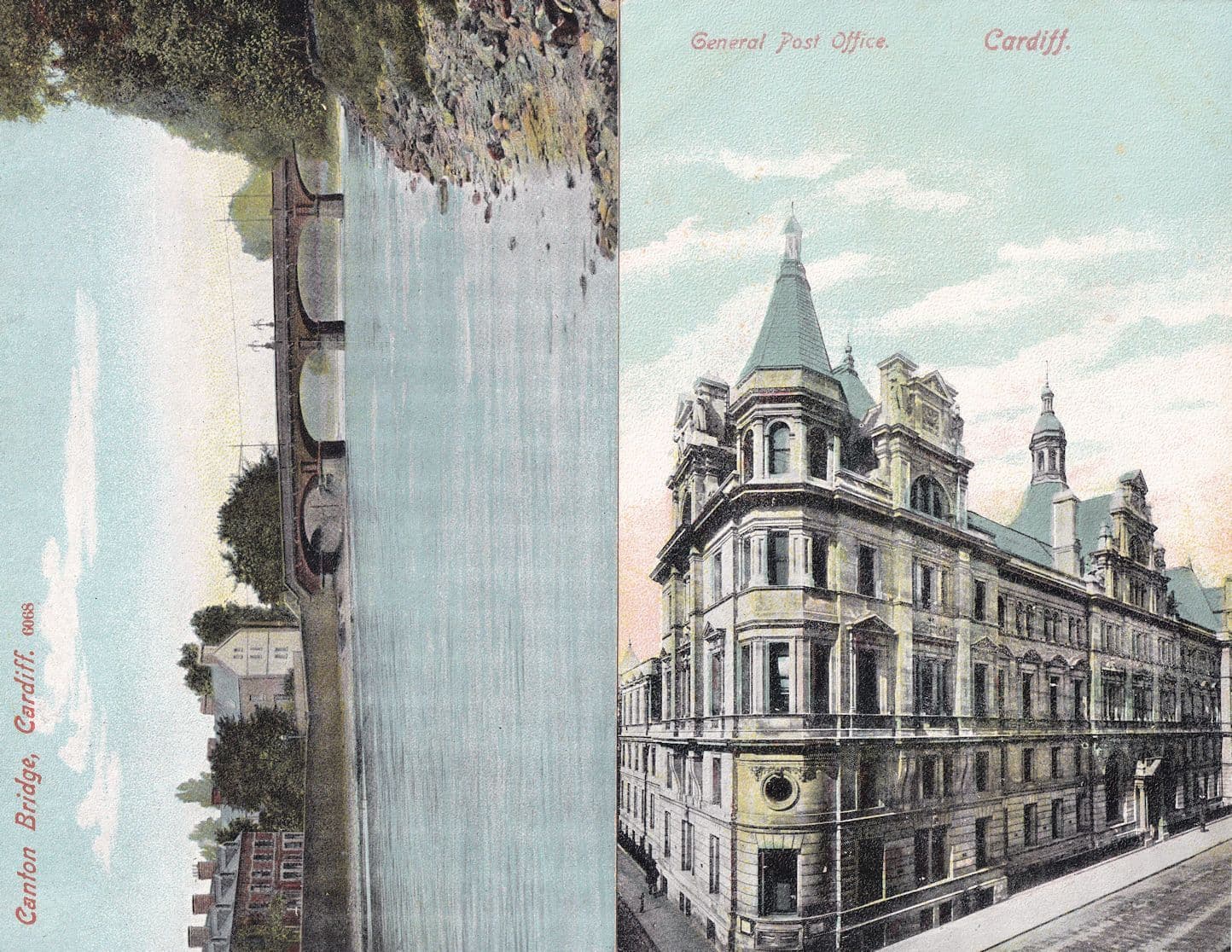 Cardiff Post Office West Glamorgan Antique Welsh Postcard