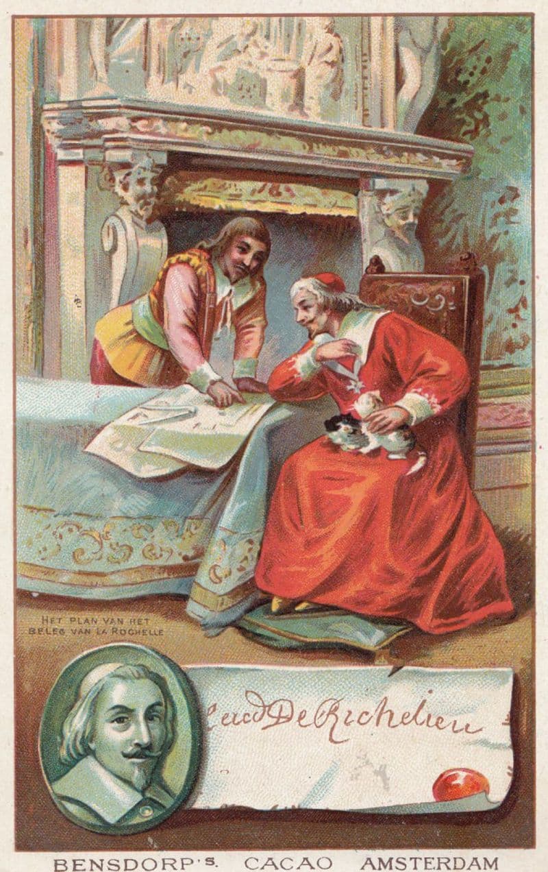 Cardinal Richelieu Catholic Cardinal Printed Signed Bendorps French Trade Card