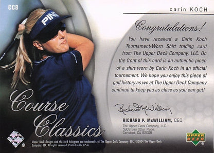 Carin Koch Course Classics 2004 Authentic Tournament Upper Deck Golf Shirt Card