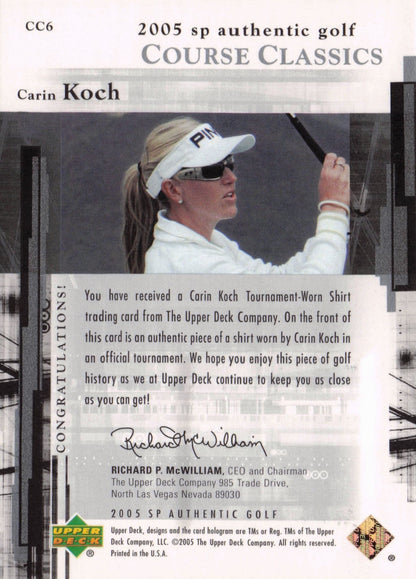 Carin Koch Course Classics 2005 Golf SP Upper Deck Worn Shirt Card