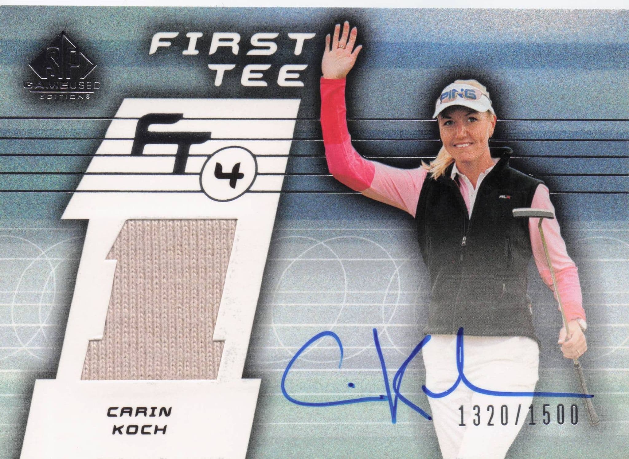 Carin Koch First Tee SP 2003 Golf Hand Signed Worn PGA Shirt Card