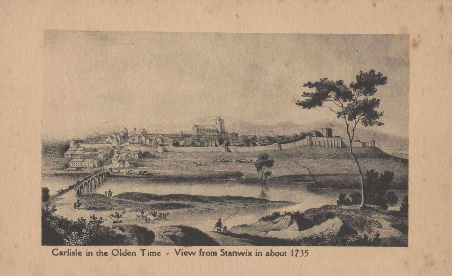 Carlisle Stanwix in 1700s The Olden Time Antique Welsh Postcard