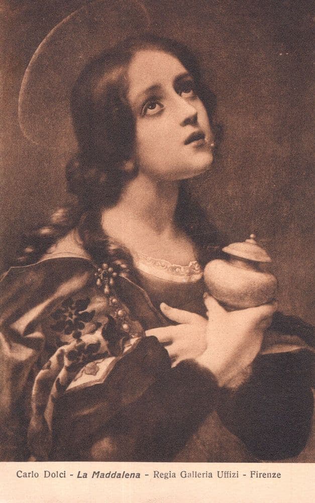 Carlo Dolci La Maddalena Antique Mint Painting Postcard