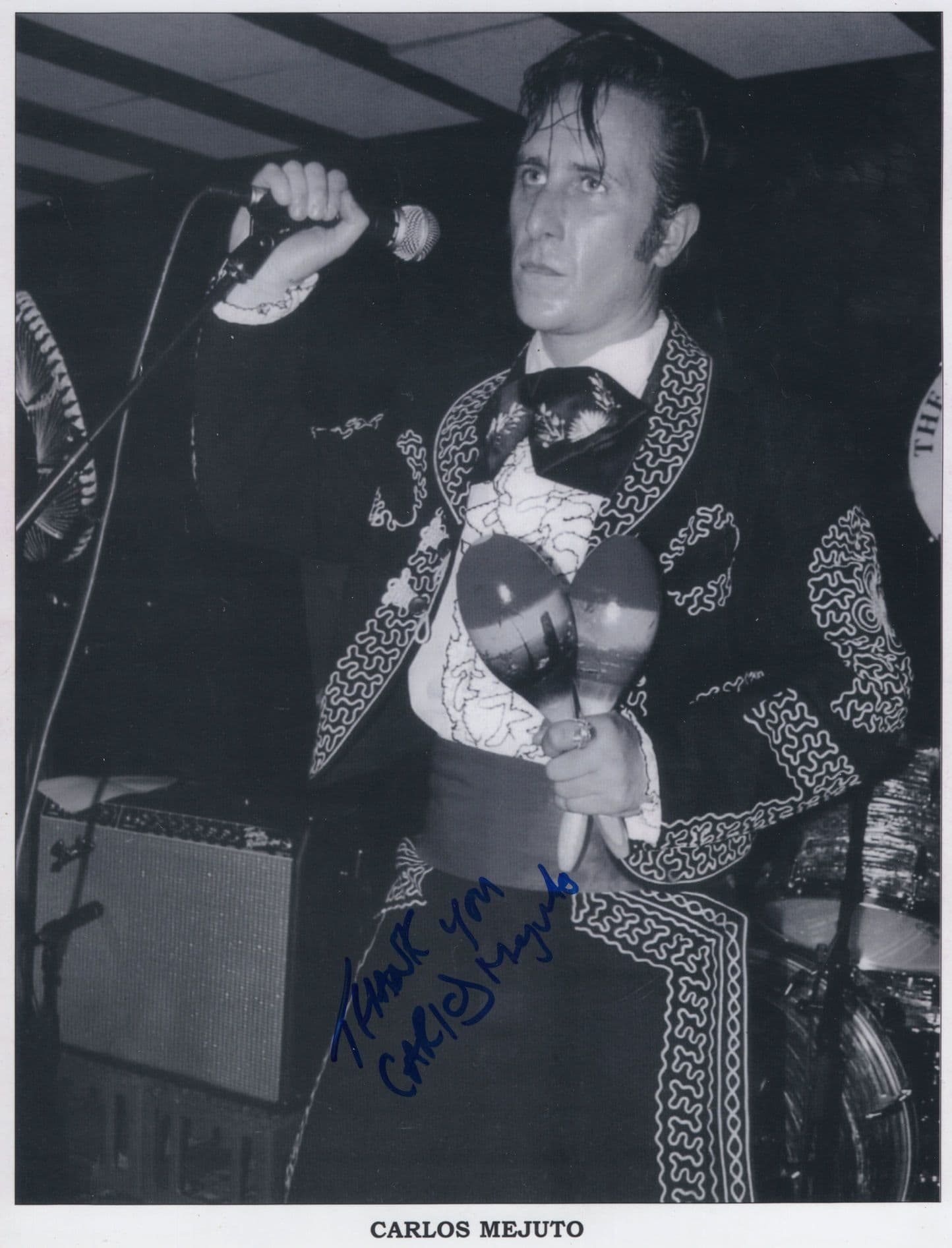 Carlos Mejuto Spanish Rock'n'Roll Singer Large Hand Signed Photo