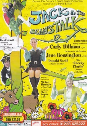 Carly Hillman Di Marco Eastenders Jack & The Beanstalk Hand Signed Theatre Flyer