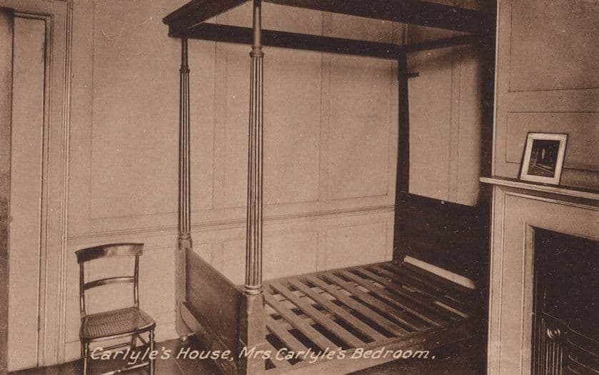 Carlyles House Mrs Carlyles Bedroom London Vintage Postcard
