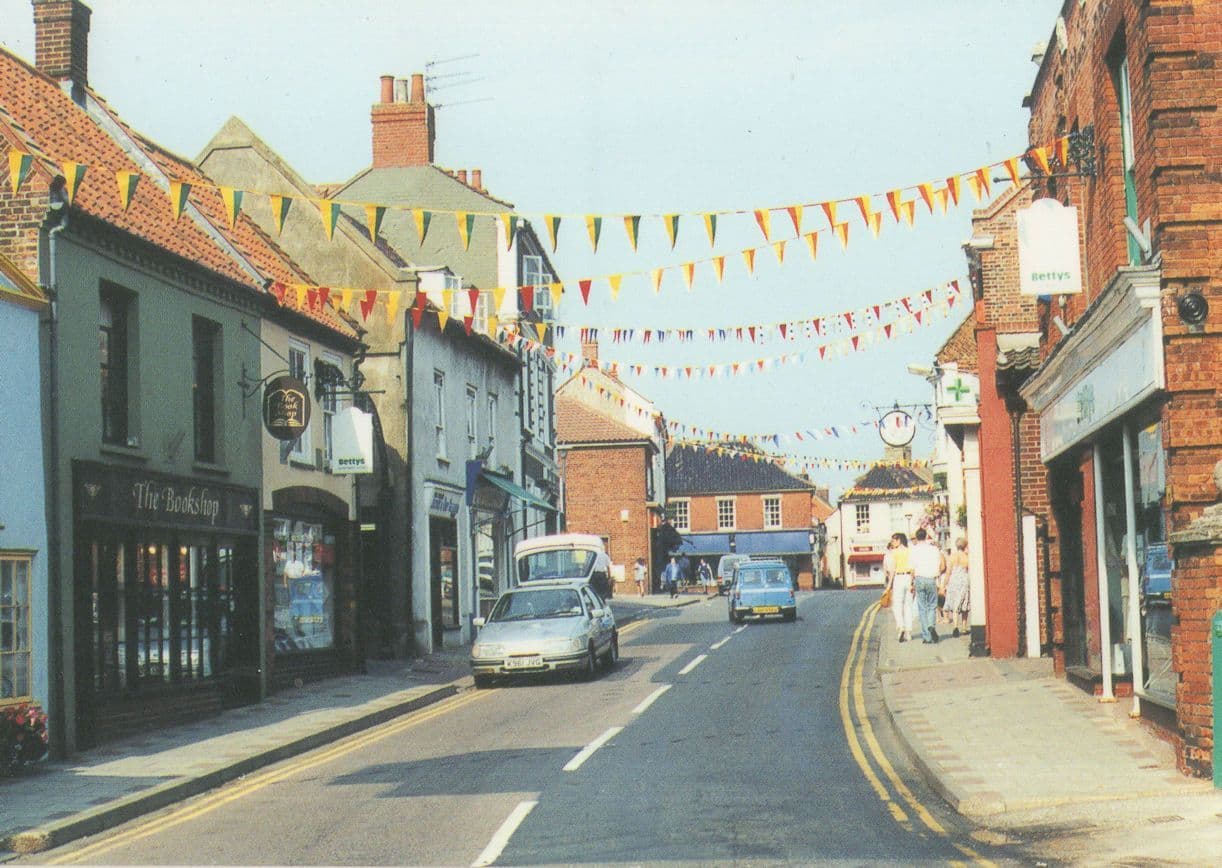 Carnival Flags At Holt Norfolk Chemists Book Shop Postcard