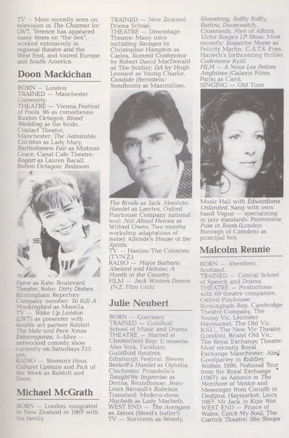 Carol Leader Playschool Casualty Survivors BBC Series 70s Theatre Show Programme