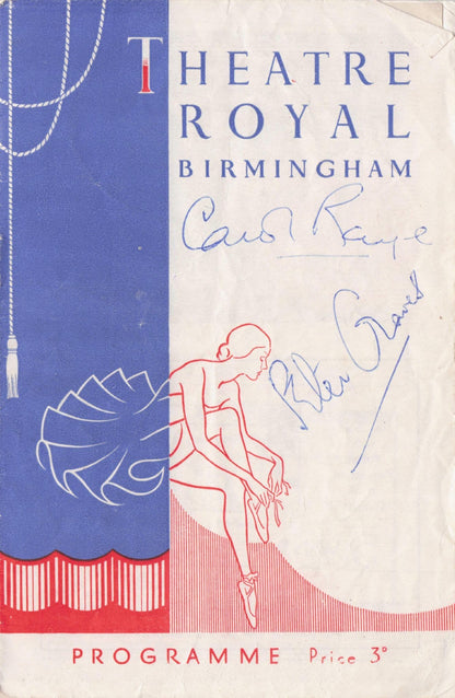 Carol Raye & Peter Graves Hand Signed Birmingham Theatre Programme