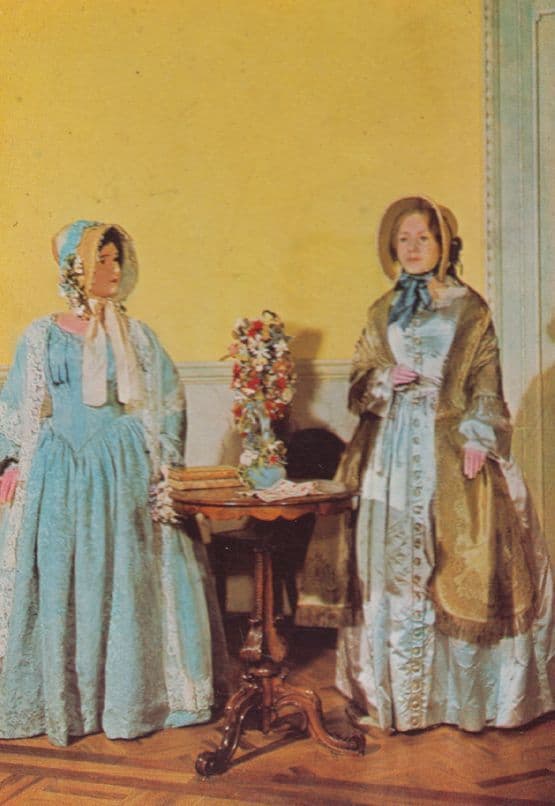 Carriage Dress Dresses Poke Bonnets Assembly Rooms Bath Fashion Postcard
