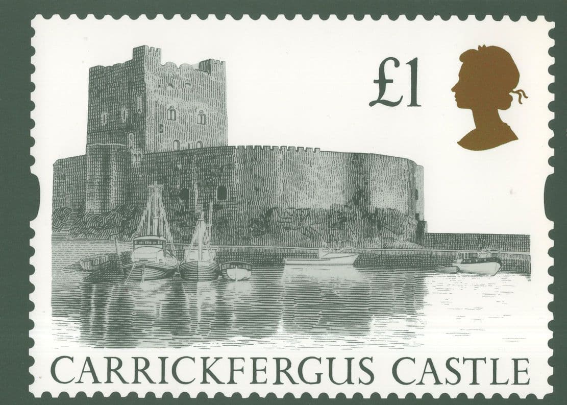 Carrickfergus Castle ÔøΩ1 Scottish Duke Of York RMPQ Stamp Postcard